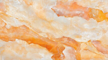 Abstract pattern of white and orange blends for organic look. Rich texture with depth and unique veining