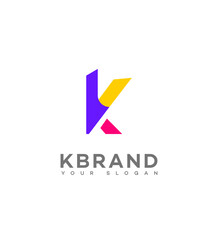 Modern Colorful Abstract K Letter Logo Brand Identity