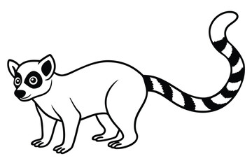 Lemur outline vector illustration and ready for print.