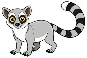Lemur outline vector illustration and ready for print.