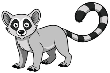 Fototapeta premium Lemur outline vector illustration and ready for print.
