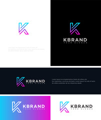 Modern Gradient K Letter Logo Design Branding Template