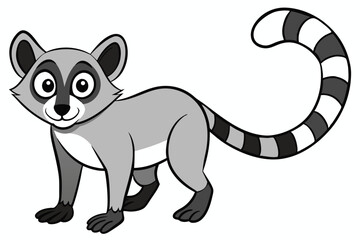 Fototapeta premium Lemur outline vector illustration and ready for print.