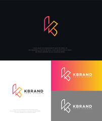 Modern K Letter Logo Design Gradient, Minimalist, Creative, Monogram, Abstract, Professional, 
