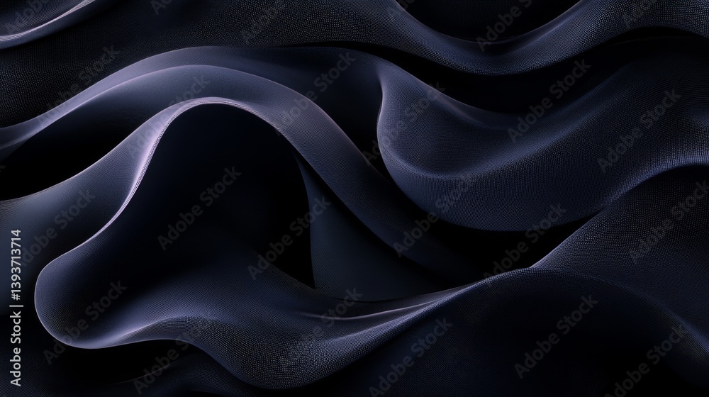 Poster abstract waves flow with elegant curves and dark, muted colors. subtle, captivating, and dimensional