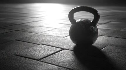 Fototapeta premium Heavy kettlebell on gym floor