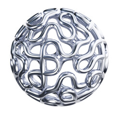Abstract Silver Metal Sphere Design
