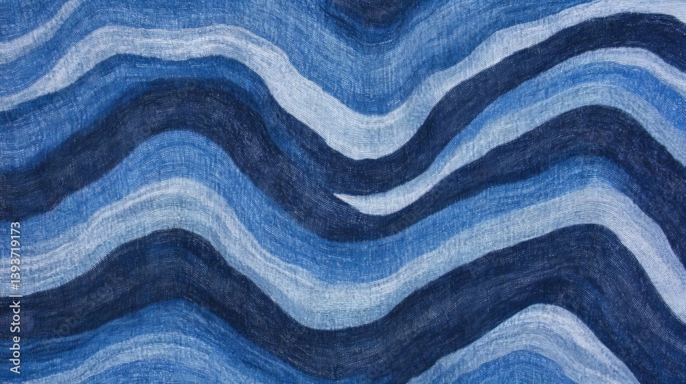 Poster blue waves pattern. varied shades create abstract ocean-like texture, flow, and depth in a captivati