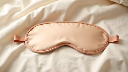 a silk sleep mask on a linen sheet