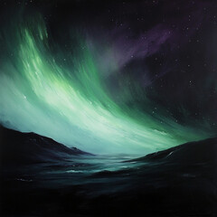 Fototapeta premium Witness the Subtle Majesty of Northern Lights with a Flicker of Enchanting Illumination Tonight Only