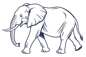 Elephant outline vector illustration and ready for print.