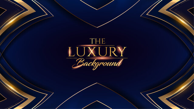 Blue and Gold Premium Background. Innovative Flyer Premium Luxury Template. Cool Concept Design. Glorious Celebratory Template for Movie and Show. Luxurious Wedding Design. Gala Night.