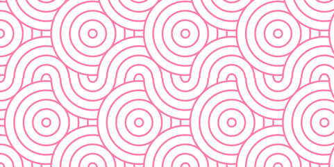 Overlapping Pattern Minimal diamond geometric waves spiral transparent and abstract circle wave line. pink seamless tile stripe geometric create retro square line backdrop pattern background.