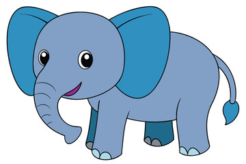 Elephant outline vector illustration and ready for print.