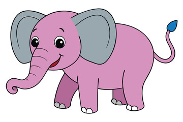 Elephant outline vector illustration and ready for print.