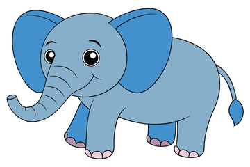 Elephant outline vector illustration and ready for print.