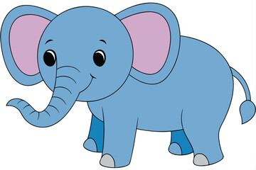 Elephant outline vector illustration and ready for print.