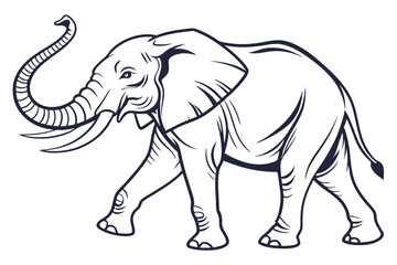 Elephant outline vector illustration and ready for print.