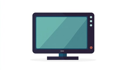Fototapeta premium Flat design illustration of a modern monitor or television. A simple, digital display device, ideal for illustration purposes