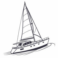 boat on white background