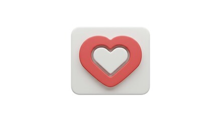 Fototapeta premium Heart Icon Design on Square Button for Ui and App