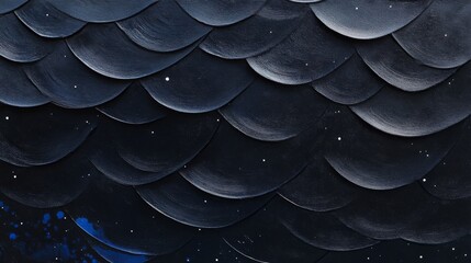 Fototapeta premium Dark scales create a textured, overlapping pattern. Minimal light spots accent the surface