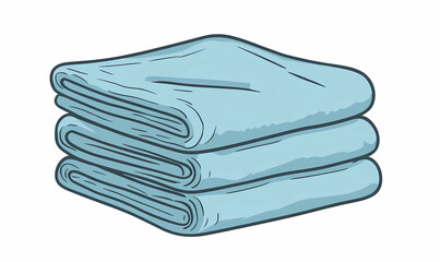 Admire pristine stack of neatly folded towels captured in elegant two-dimensional minimalist design aesthetics today