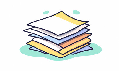 Discover Creativity with a Bundle of Paper Sheets Showcasing Simple Outline Art for Innovation Now