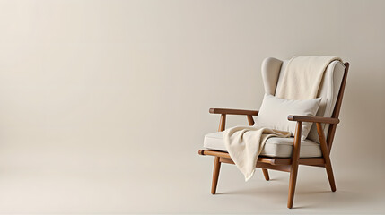  folded blanket on a reading chair