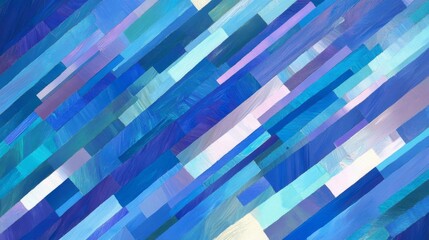 Geometric blues. Abstract art with layered diagonal shapes