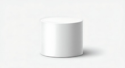 White Cylinder Display Stand on Clean Background for Product Mockups