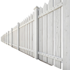 White Picket Fence Image on transparent background