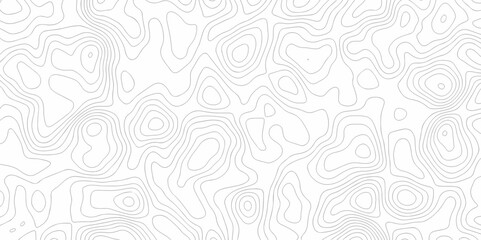 Abstract curve grid map and topo contour map on white background, Topographic contour lines. Seamless pattern with lines Topographic map. Geographic mountain relief diagram line wave carve design.	