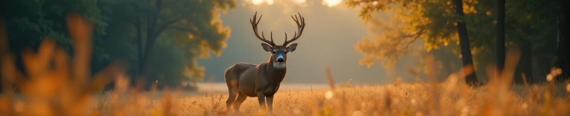 Fototapeta premium King-sized whitetail, impressive rack, peak rut, massive, habitat, majestic