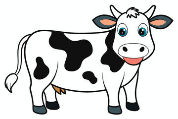 Cow outline vector illustration and ready for print.