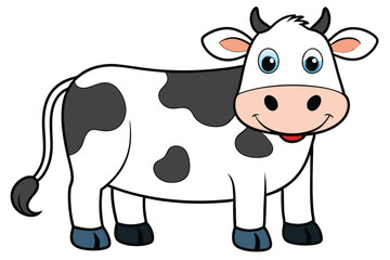 Cow outline vector illustration and ready for print.