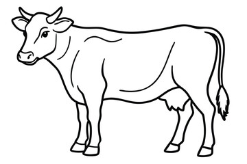 Cow outline vector illustration and ready for print.