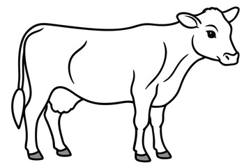 Cow outline vector illustration and ready for print.