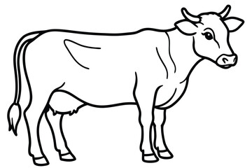 Cow outline vector illustration and ready for print.