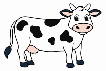 Cow outline vector illustration and ready for print.