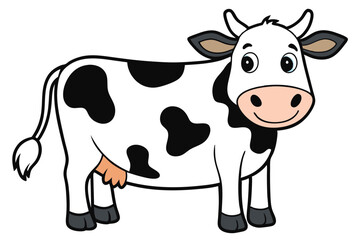 Cow outline vector illustration and ready for print.
