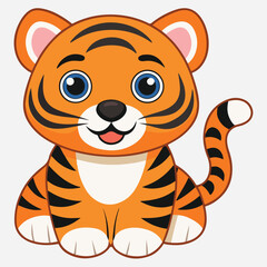 Obraz premium Tiger sticker vector clipart illustration