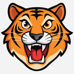 Tiger sticker vector clipart illustration