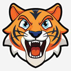 Tiger sticker vector clipart illustration