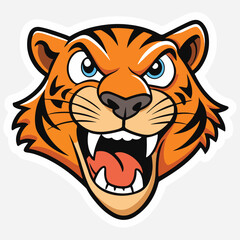Tiger sticker vector clipart illustration