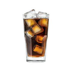 glass of cola with ice