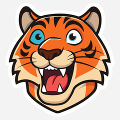 Tiger sticker vector clipart illustration