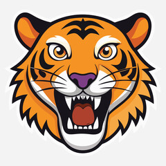 Fototapeta premium Tiger sticker vector clipart illustration