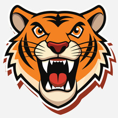 Tiger sticker vector clipart illustration