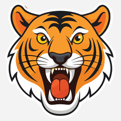 Tiger sticker vector clipart illustration